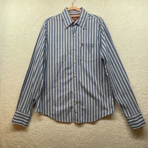 Abercrombie & Fitch Other - Abercrombie and Fitch Shirt Mens Large Blue Striped Vintage Button Down Oxford